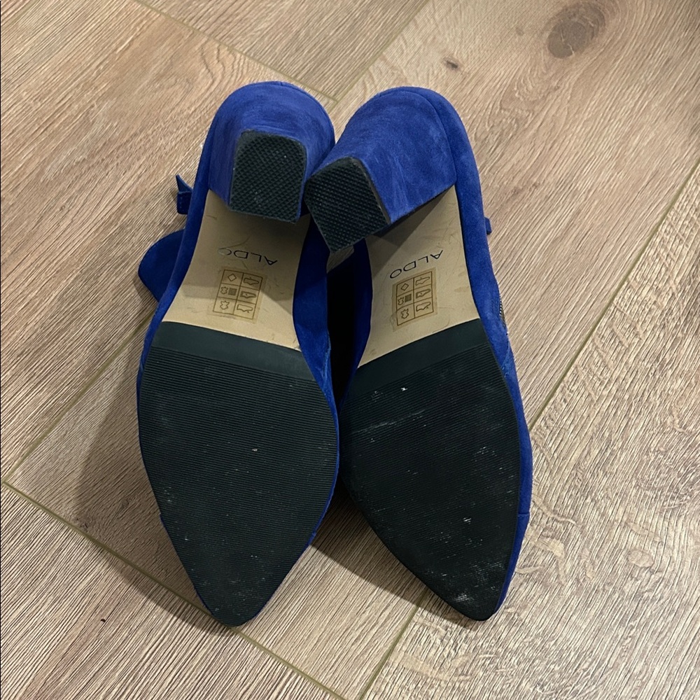 Aldo Royal Blue Suede Ankle Booties - Picture 4 of 5